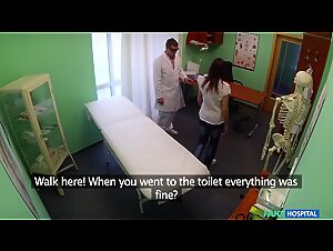 FakeHub-Pretty Patient Is Prepped And Ready To Recieve Doctor's Oral Medication